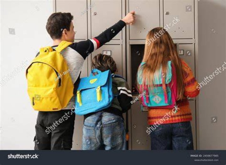 Kids at school opening their combination locks
